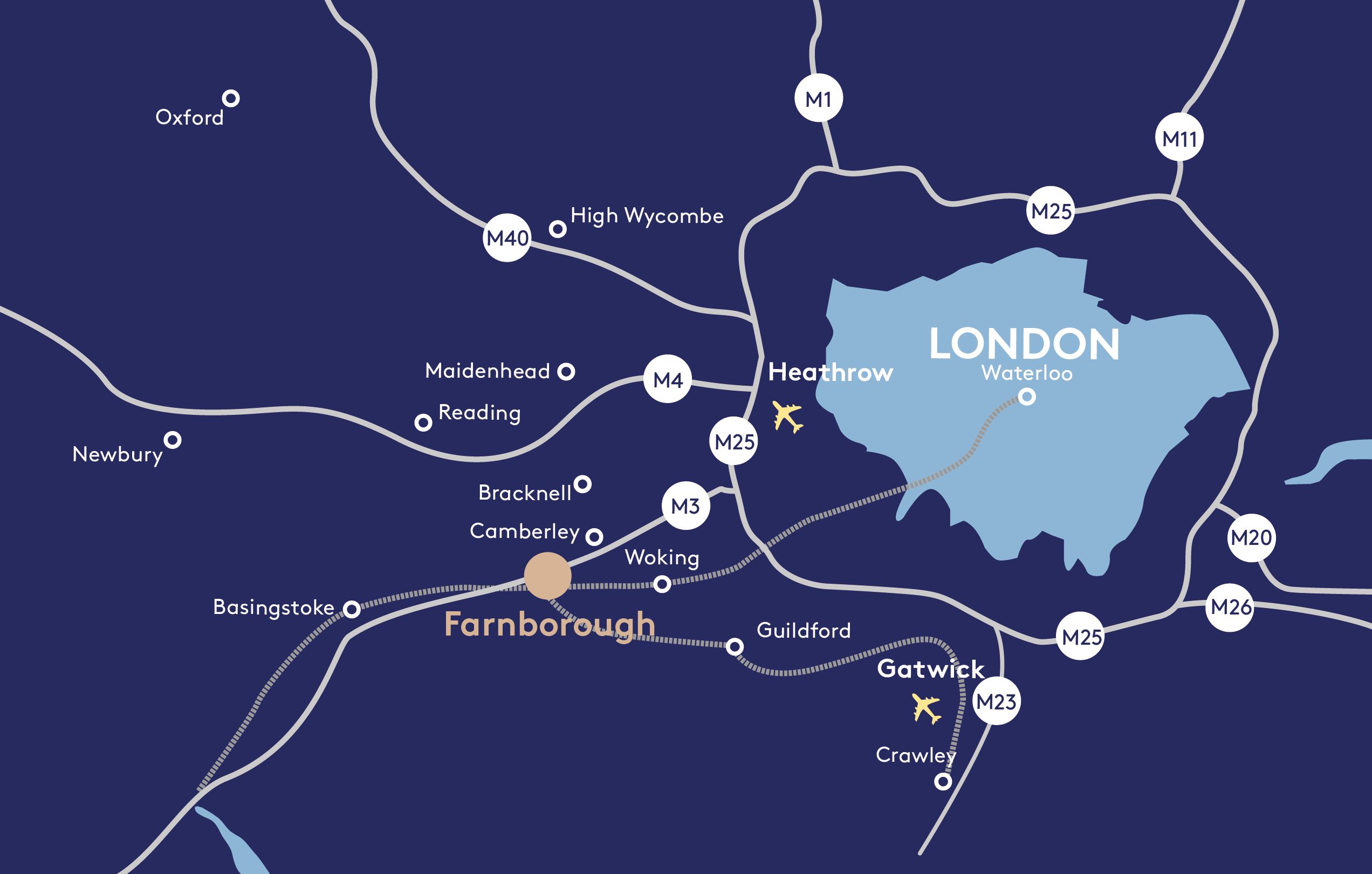 Map of Farnborough (UK)