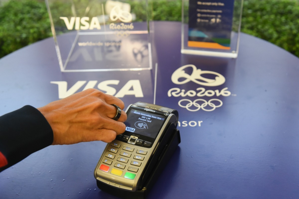 Athletes simply tap their ring on a payment terminal