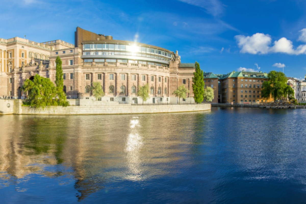 Swedish parliament building in Stockholm