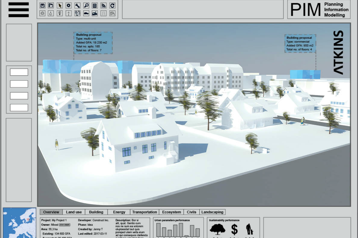 3D layout showing what Atkins’ Swedish digital urban planning tool could look like