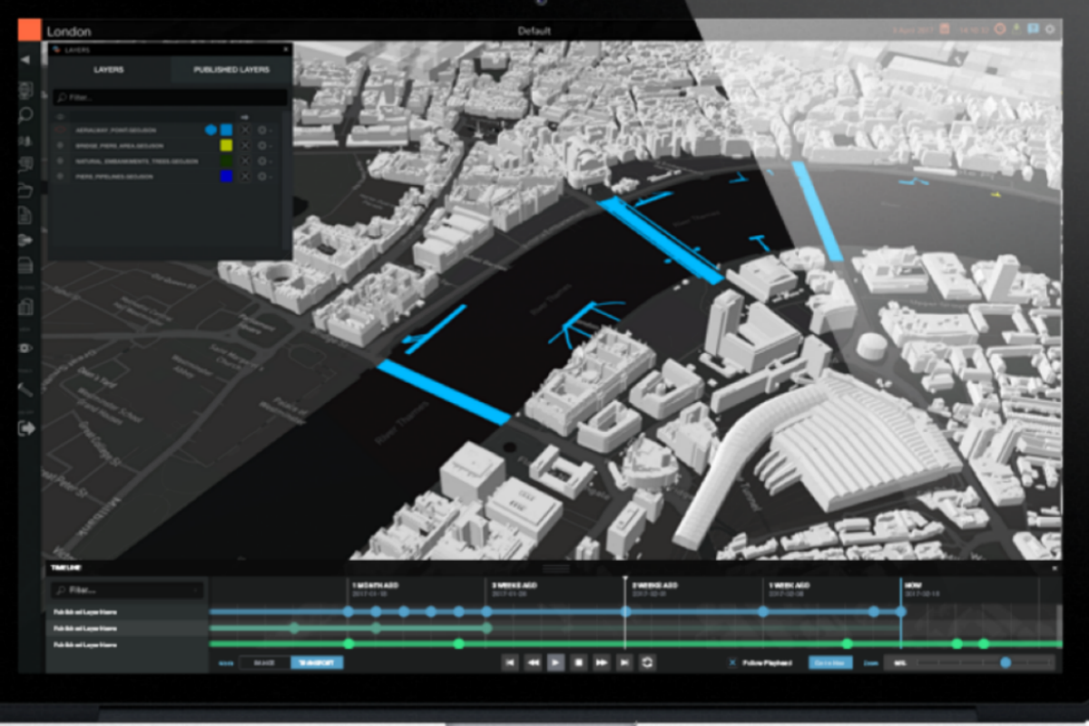 Smart city model of London on Cityzenith's Smart World software platform 