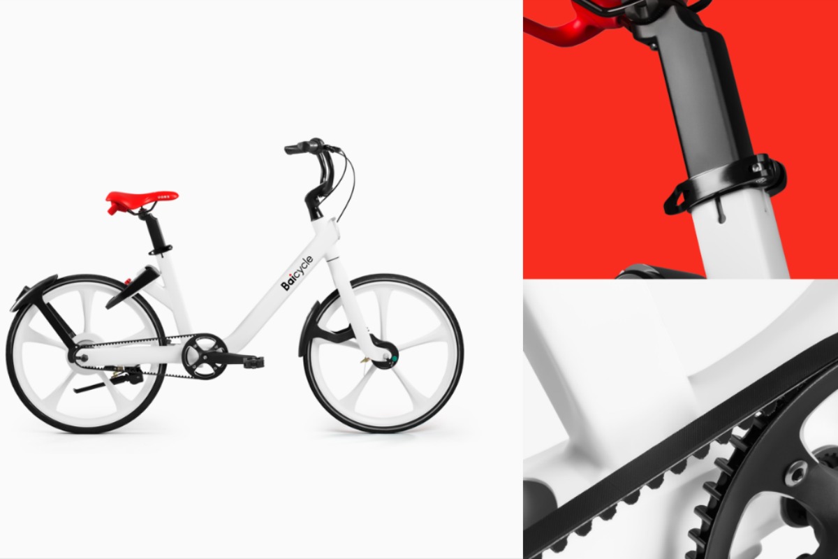 Baicycle's white aesthetic represents the modern look of next-generation fleet bicycles