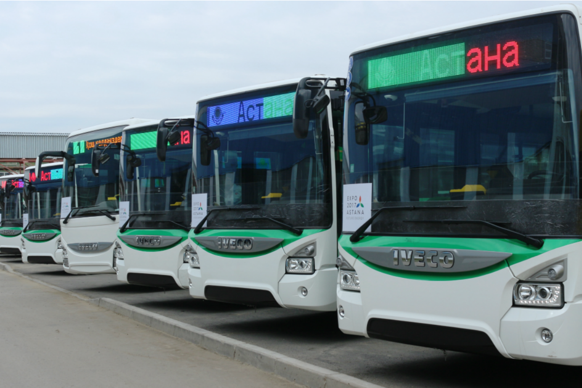 The Urbanway Hybrid buses are lining up for action at Expo in Astana