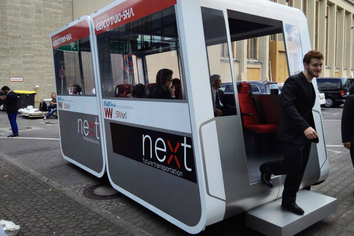 NEXT Transportation's modular self-driving pods in action