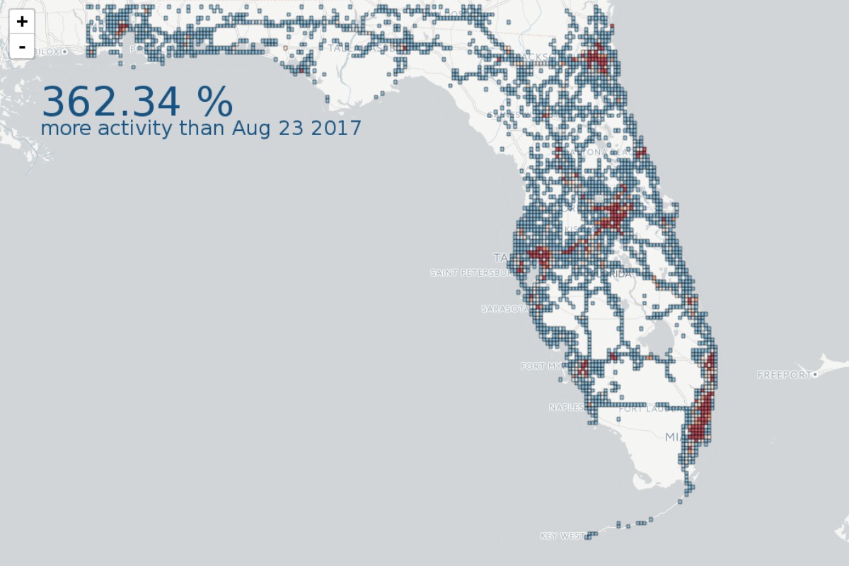 Geotab's data showing the increase in fleet activity and fuel demand in Florida
