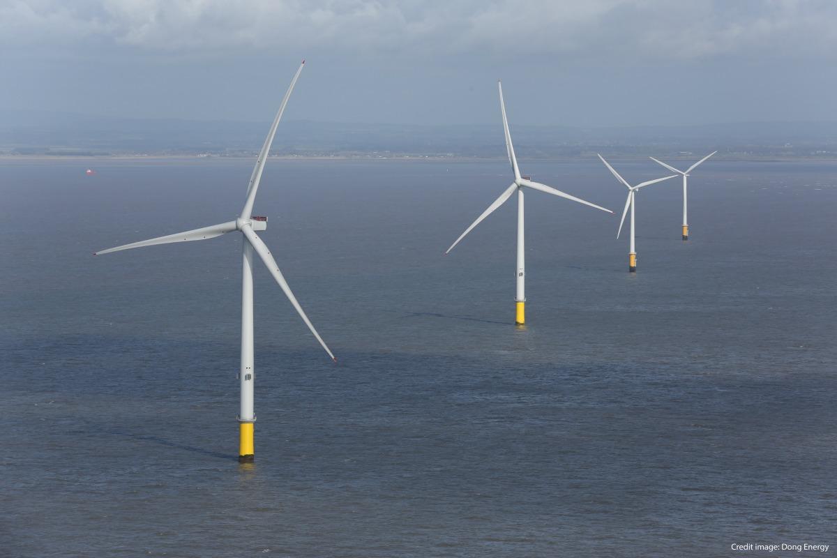 The Burbo Bank wind farm supplies electricity for up to 80,000 UK homes. Picture: Dong Energy