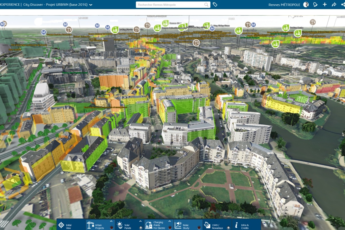 Virtual Rennes comes to life in 3D. Picture courtesy: Rennes Metropole