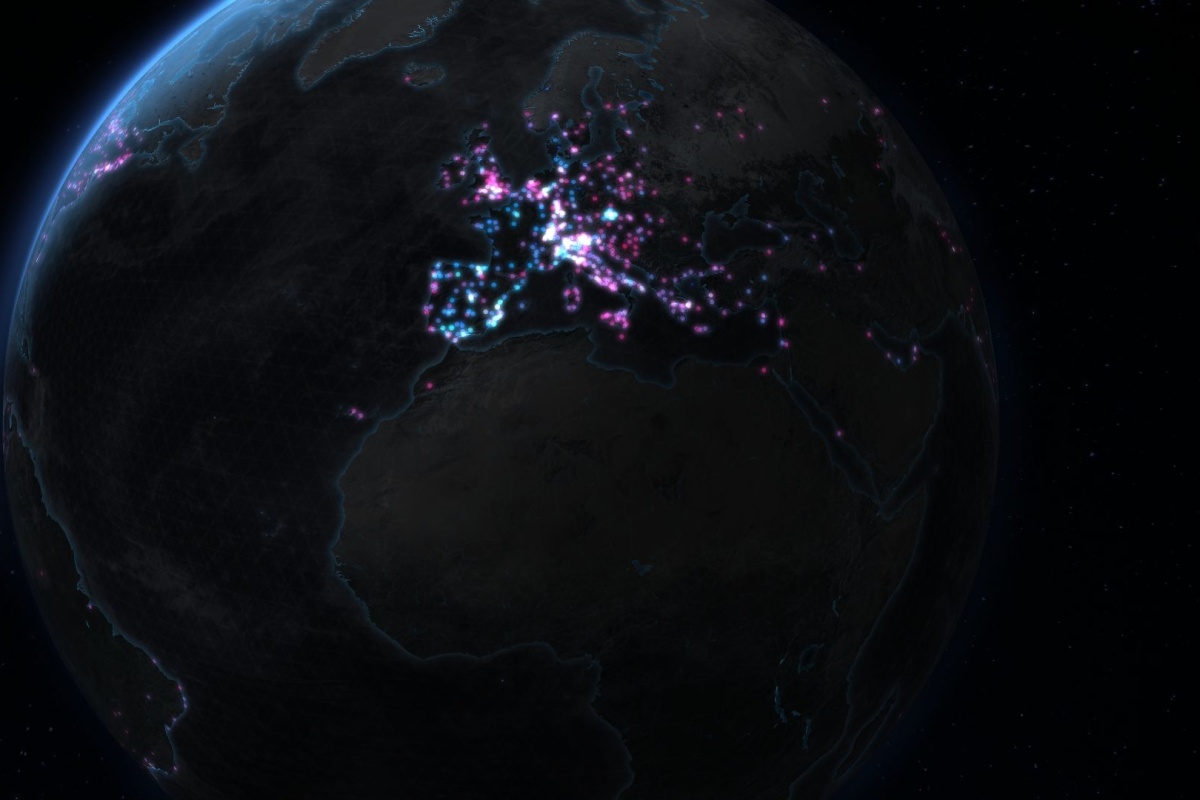 A visualisation of bike-sharing data from around the world 