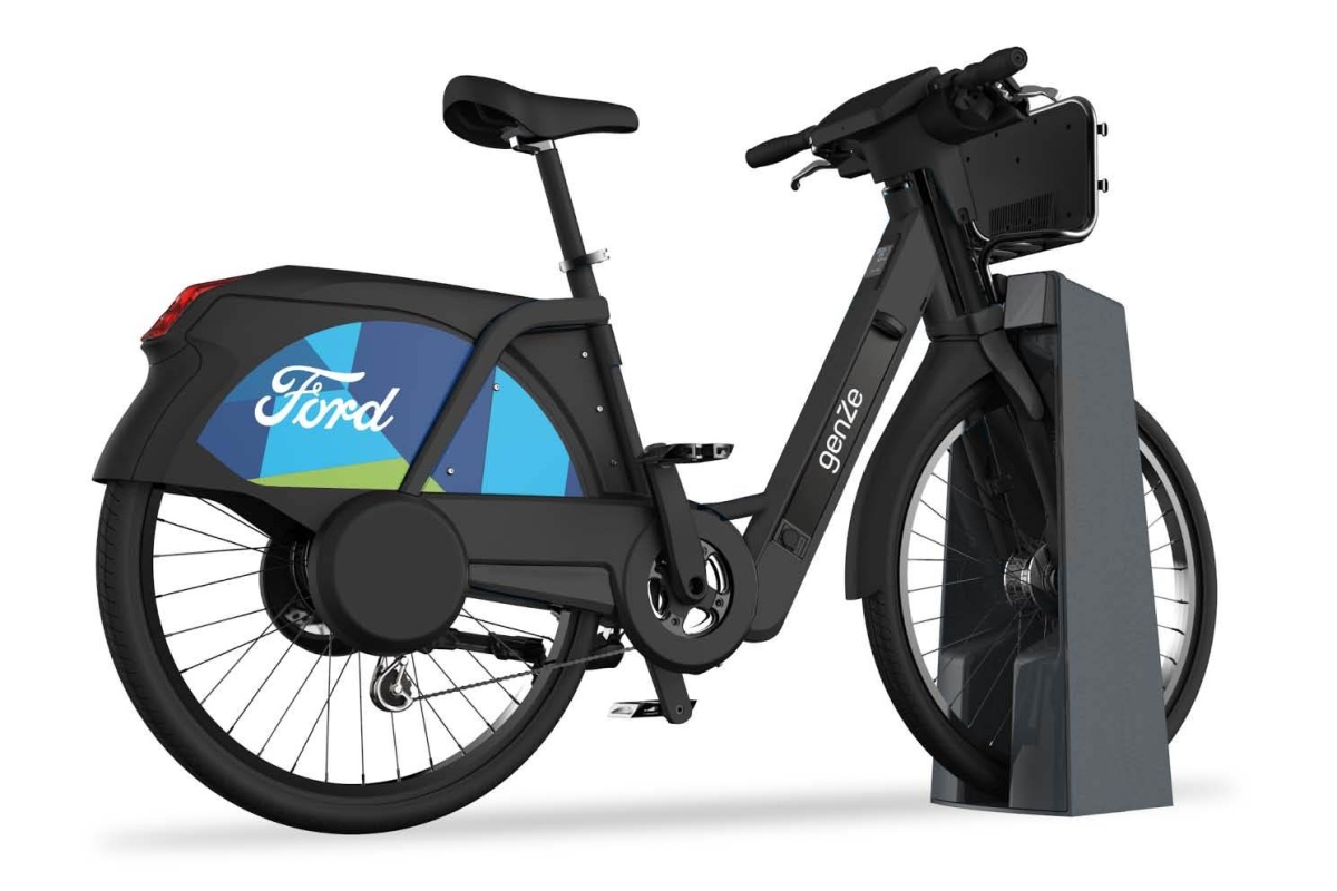 A rendering of the Ford GoBike-branded GenZe electric bicycles
