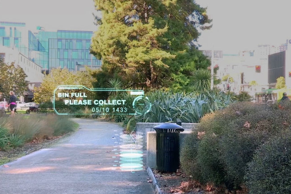 Sensors can inform local councils about the volume of rubbish in a public bin