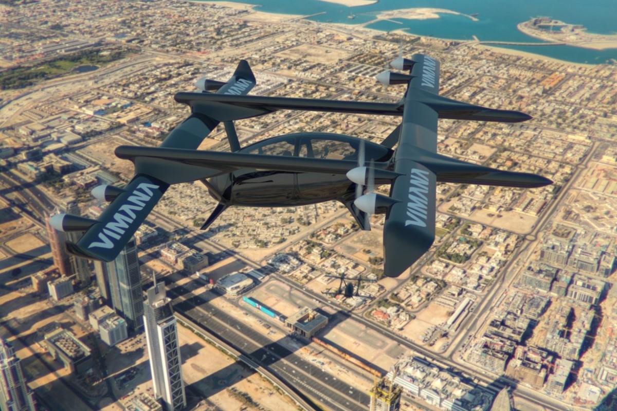 Vimana Global's autonomous aerial aircraft VTOL 4-seater model