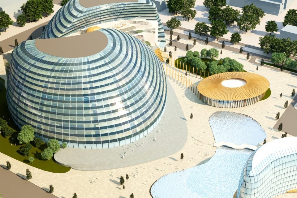 An artist's impression of the proposed new university in Milton Keynes