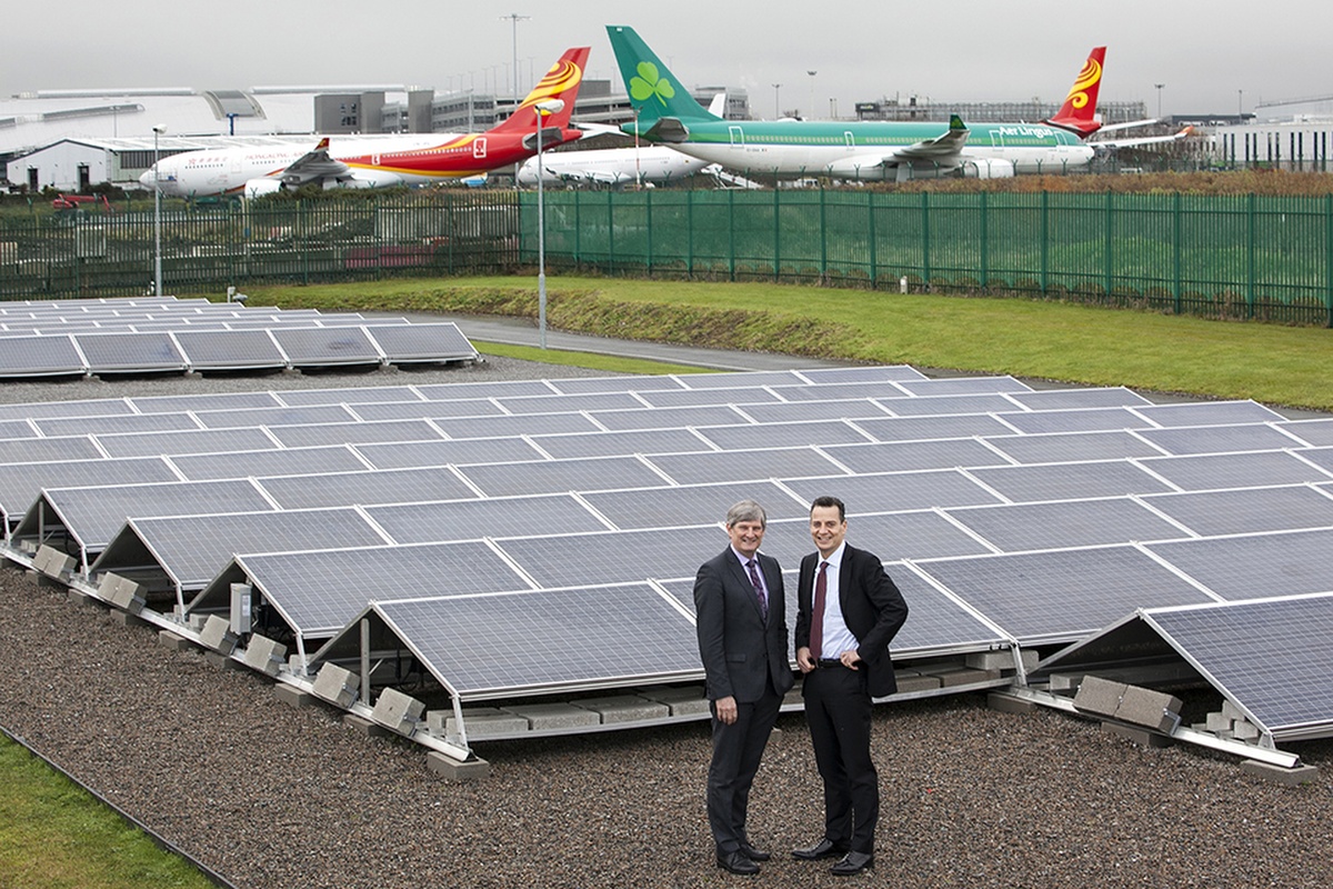 ESB chief executive, Pat O'Doherty, and daa chief executive, Dalton Philips, at the solar farm