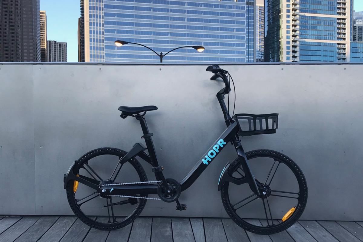 The HOPR ebike, complete with rechargeable power pack 