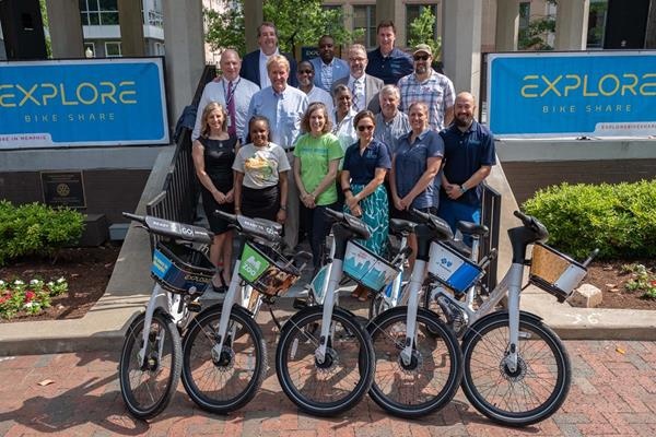 The launch of the Explore Bike Share programme in Memphis