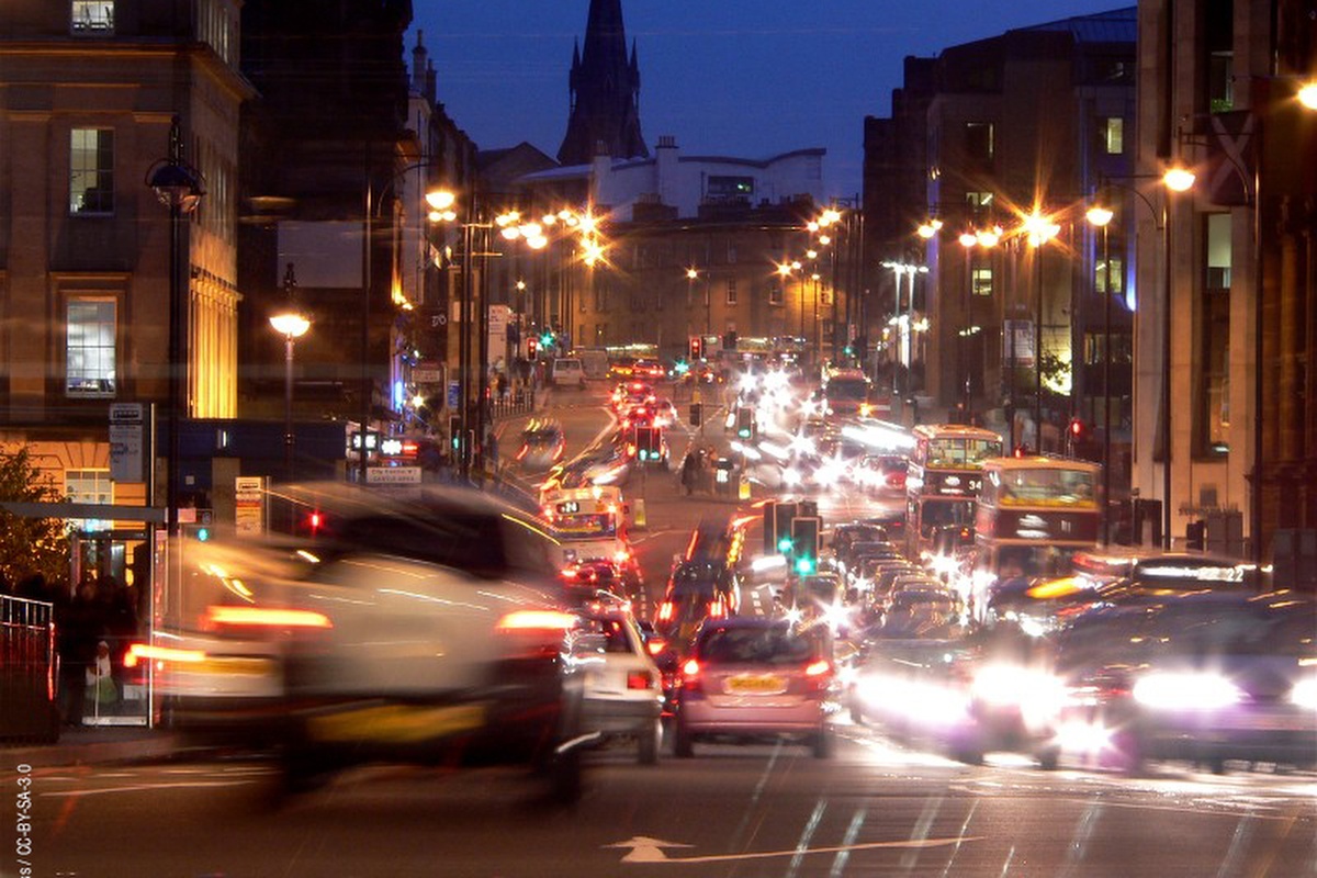 A Telensa smart streetlight deployment in Edinburgh, part of the city's energy efficiency plan