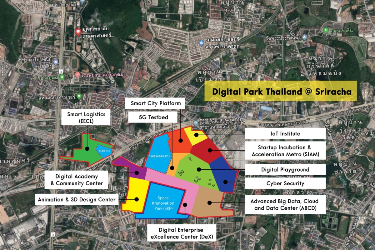 Conceptual plan of the area; final masterplan may differ. Picture: digitalparkthailaland.org