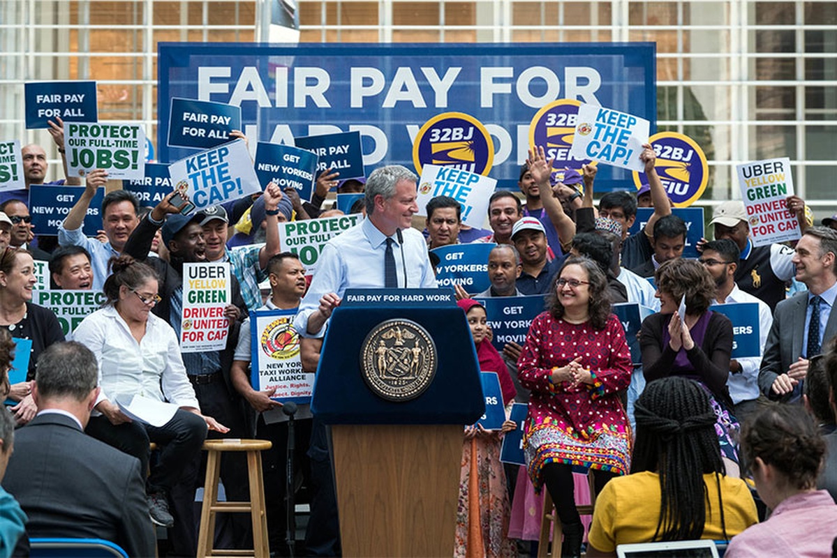 Mayor de Blasio hopes the measures will cut congestion and increase driver earnings