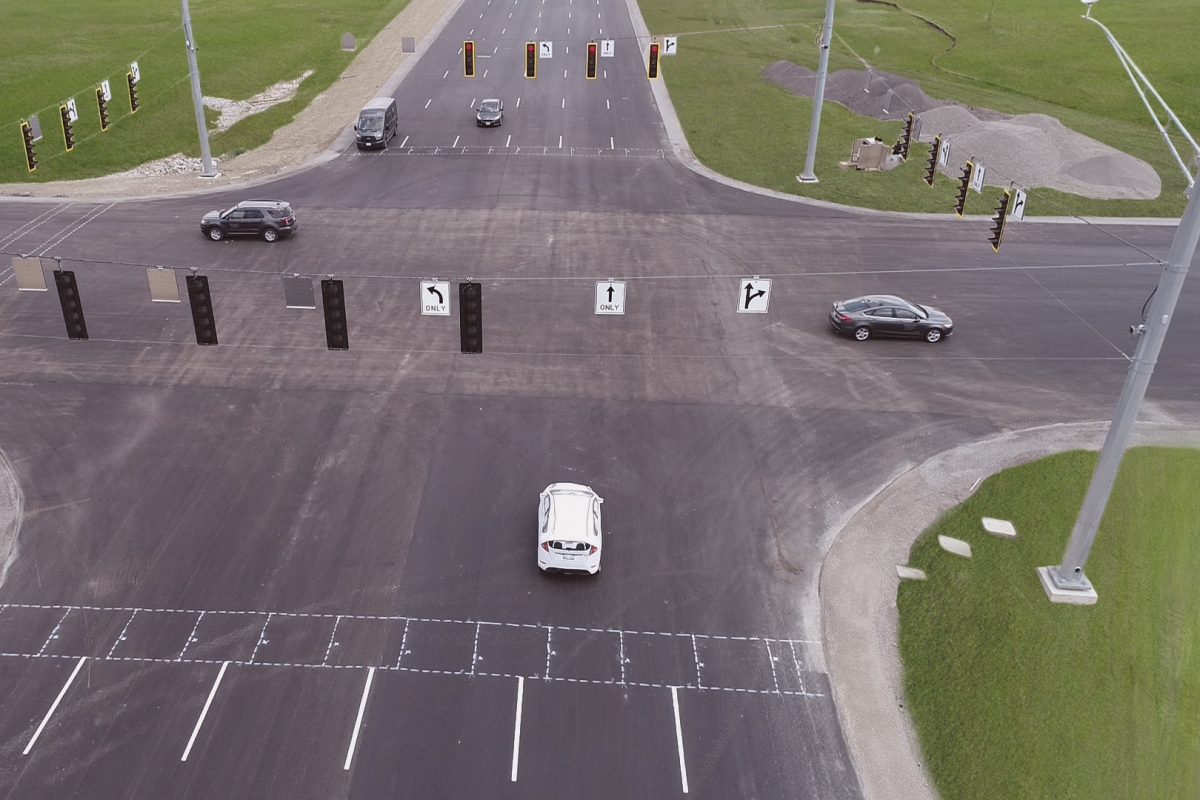 One of the movable intersections at the advanced TRC test site in Ohio