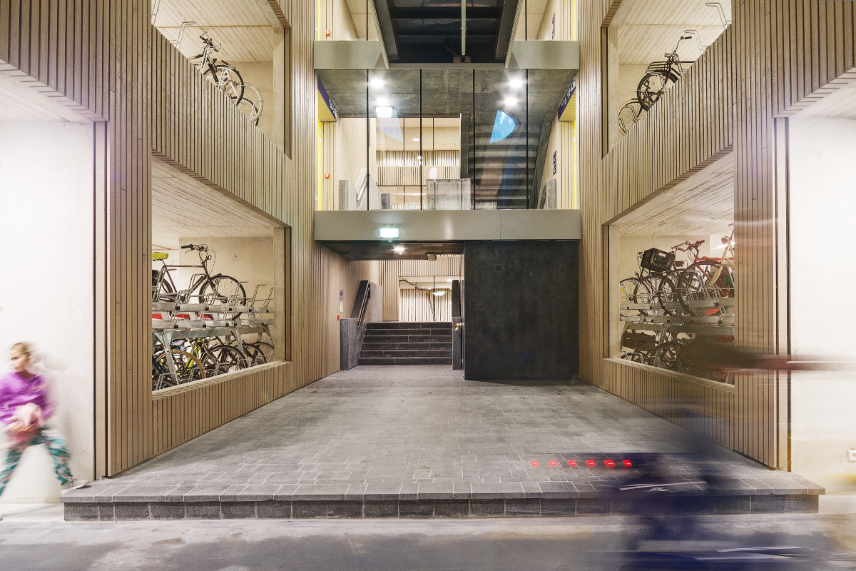 The multistorey bike park, which features spaces for more than 12,500 bicycles 