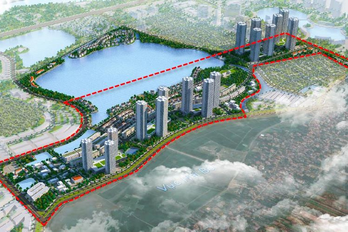 The red dotted line marks the first phase of the smart city development in Dong Anh