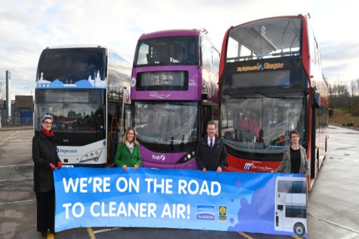 Bus operators mark the start of year two of Glasgow's low emission zone