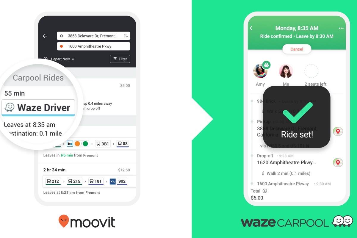 The Waze and Moovit carpool pilot is driven by commuters for commuters