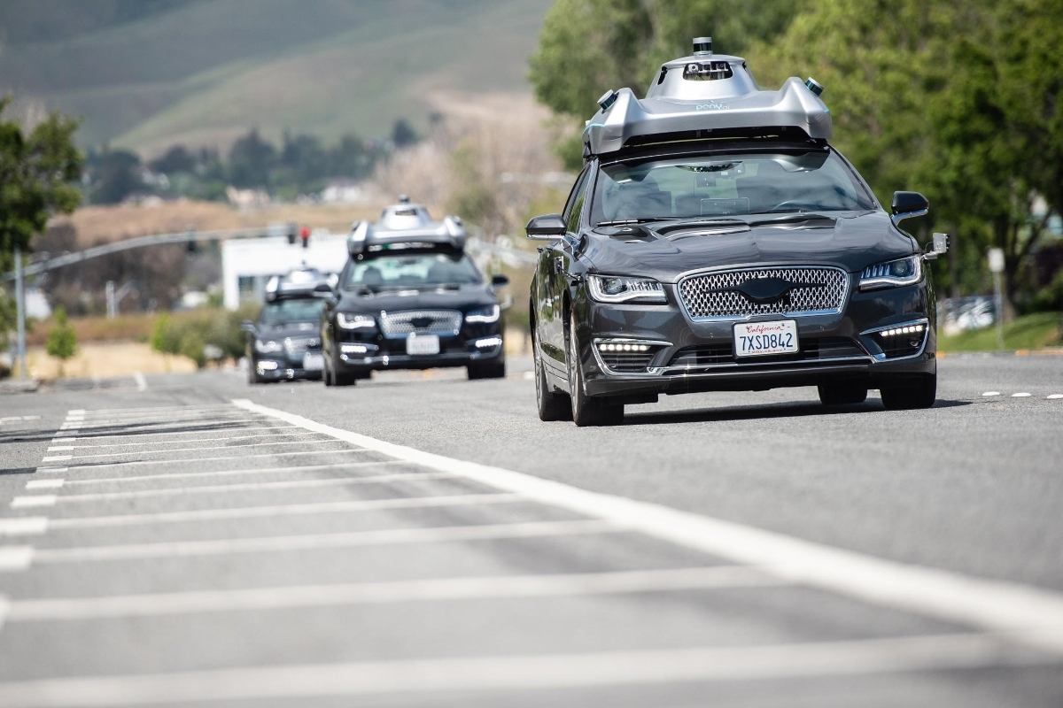 Pony.ai vehicles provide a shared, on-demand last-mile service for Fremont employees