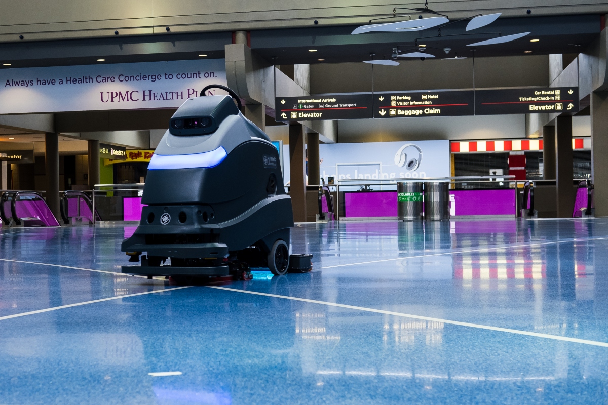 UV robots in action at the airport. Picture: Pittsburgh International Airport/Beth Hollerich