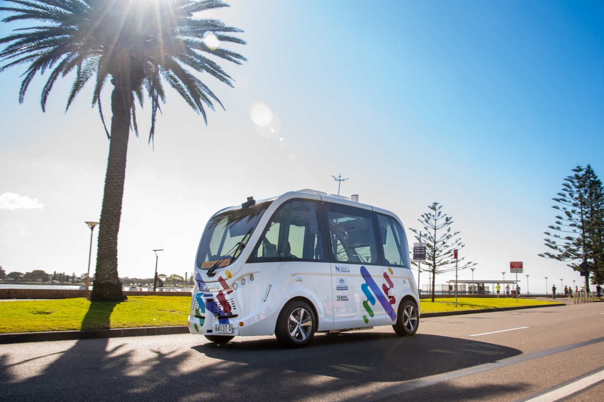The driverless shuttle provides a new mobility option for Newcastle (Image: Keolis Downer)