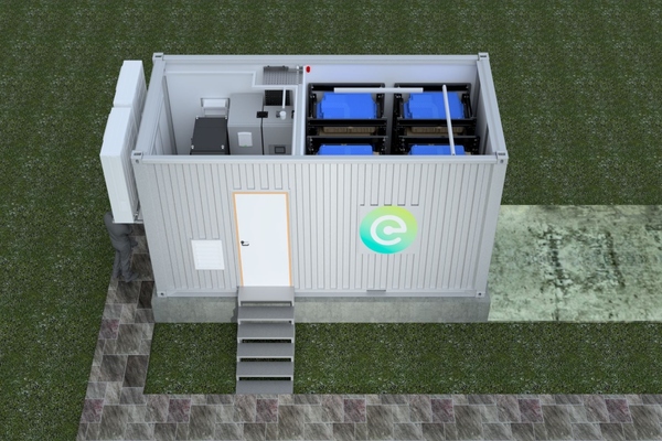 Connected Energy's 300kW/360kWh E-Stor system with the roof removed
