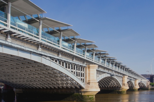 London's Blackfriars Bridge, which was equipped with solar panels in 2014