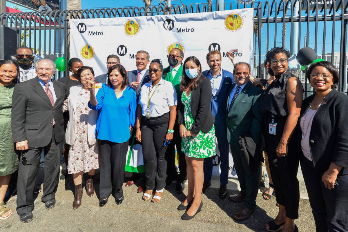 LA Metro, LA City and LAUSD representatives launch free transit partnership