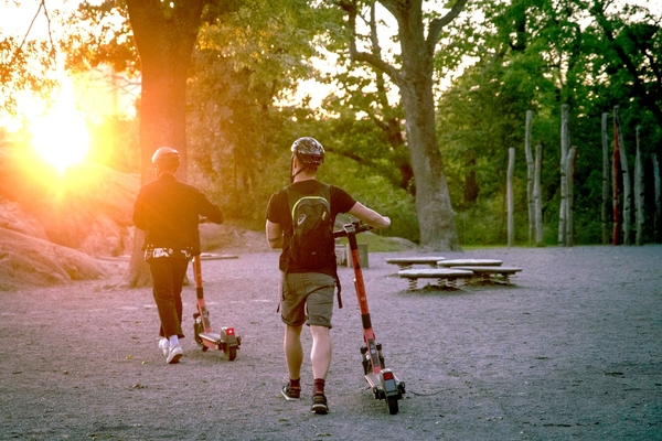 Voi e-scooters in use in Stockholm, where the company is headquartered