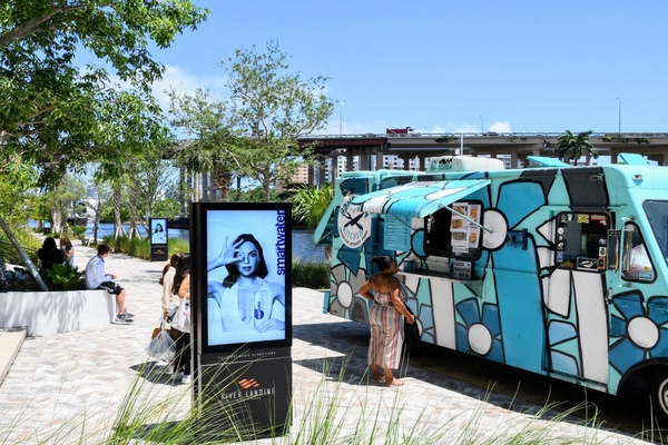 Liquid Outdoors’ kiosk at River Landing, Miami River’s first mix-use destination