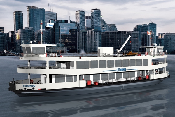 Visual rendering of the proposed full electric Toronto Island ferry
