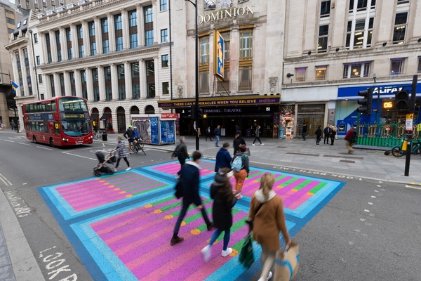 London created colourful designs on 12 crosswalks and a pedestrian plaza