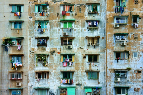 Old air-conditioning units in Ho-Chi-Minh city