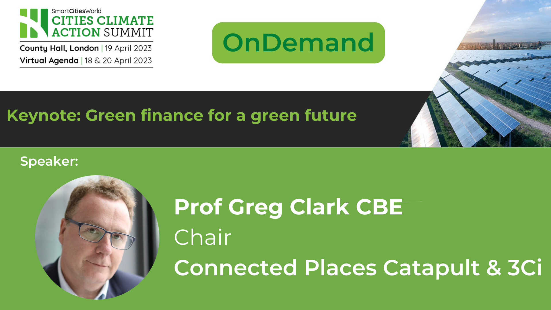 OnDemand Keynote: Greg Clark, Chair, Connected Places Catapult & 3Ci