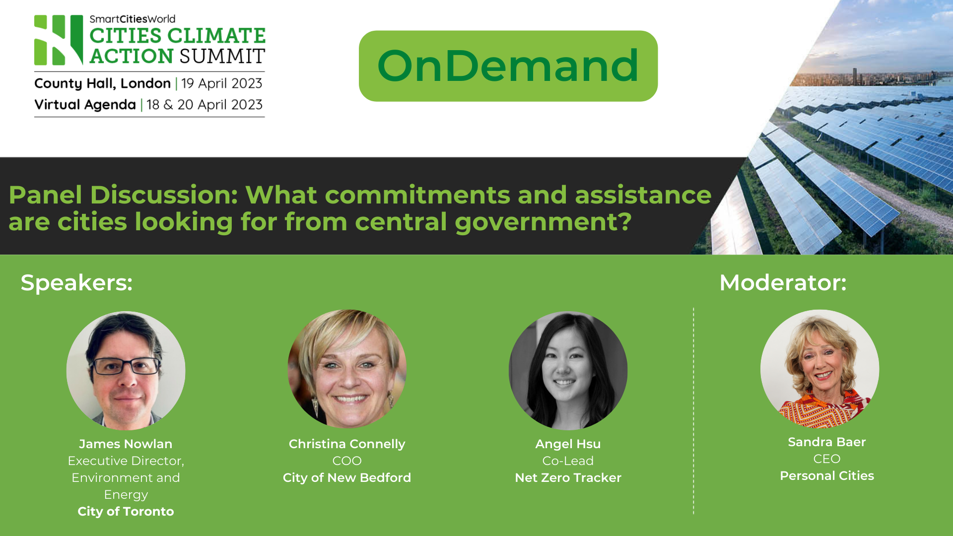 OnDemand Panel discussion: What commitments and assistance are cities looking for from central government?