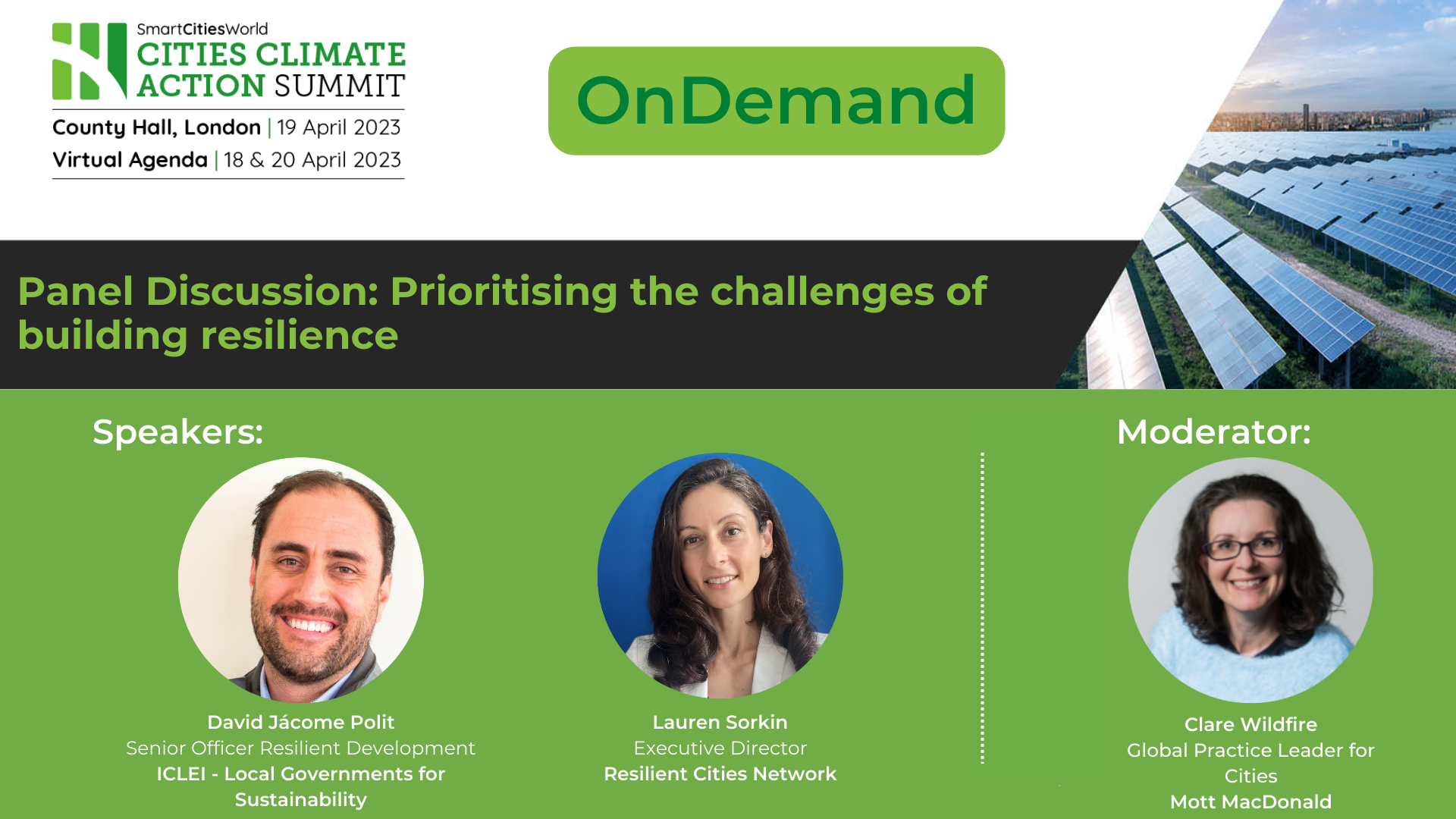 OnDemand Panel discussion: Prioritising the challenges of building resilience