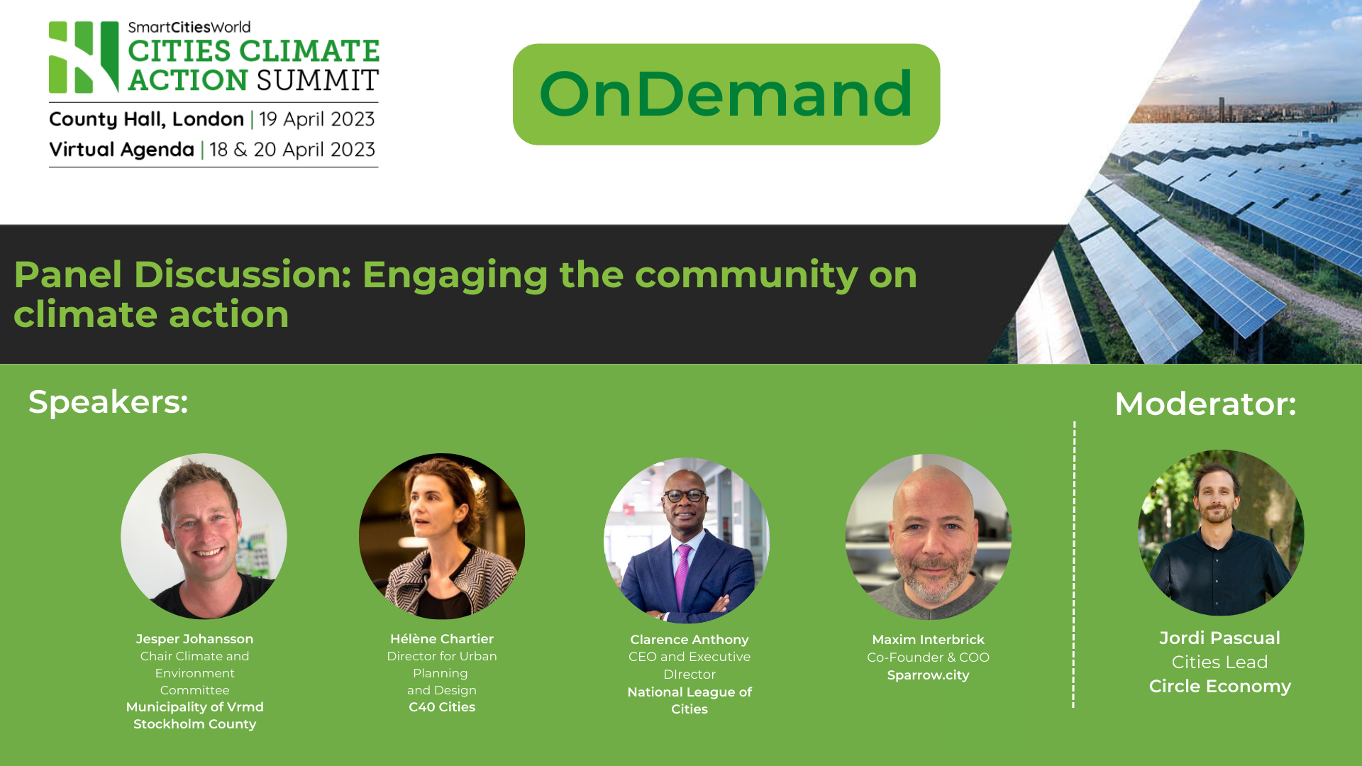 OnDemand Panel discussion: Engaging the community on climate action