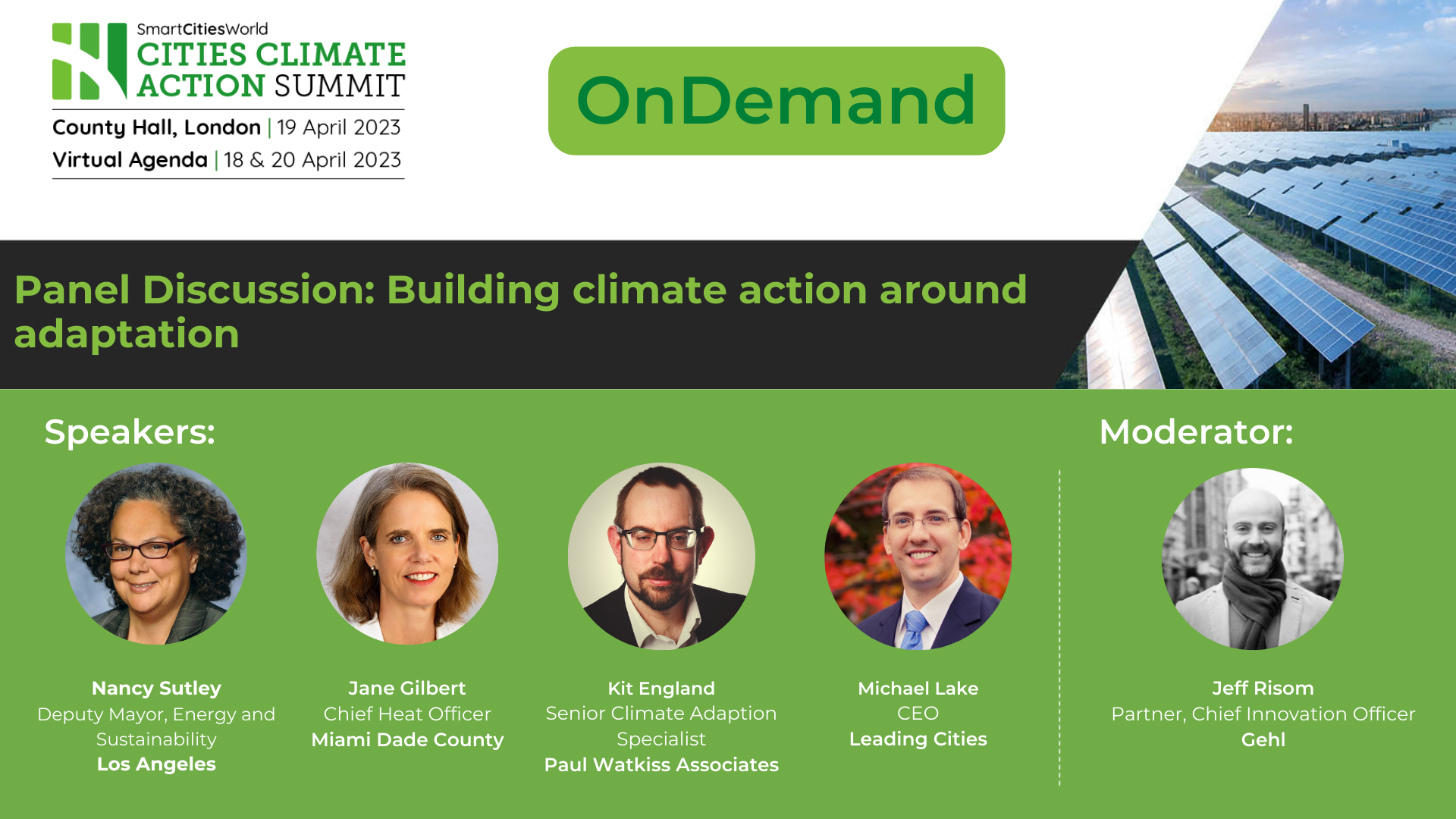 OnDemand Panel discussion: Building climate action around adaptation