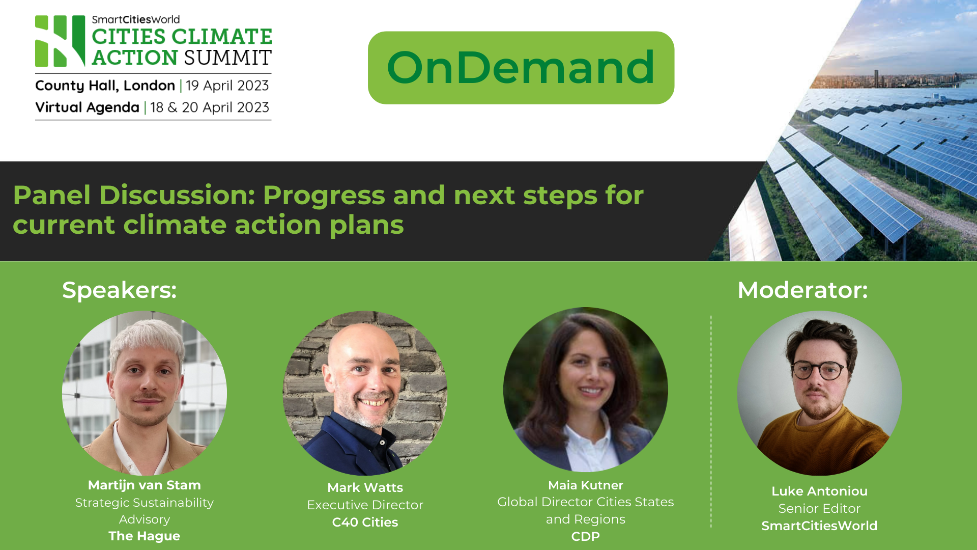 OnDemand Panel discussion: Progress and next steps on current climate action plans