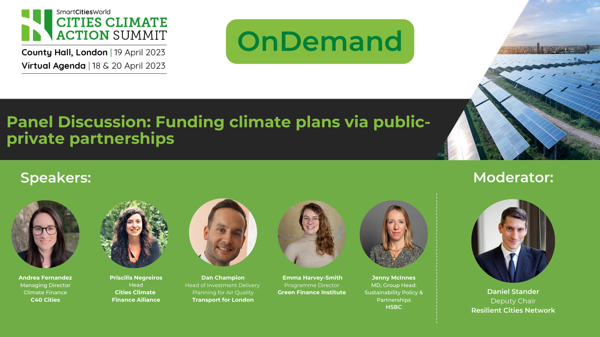 OnDemand Panel discussion: Funding climate plans via public-private partnerships