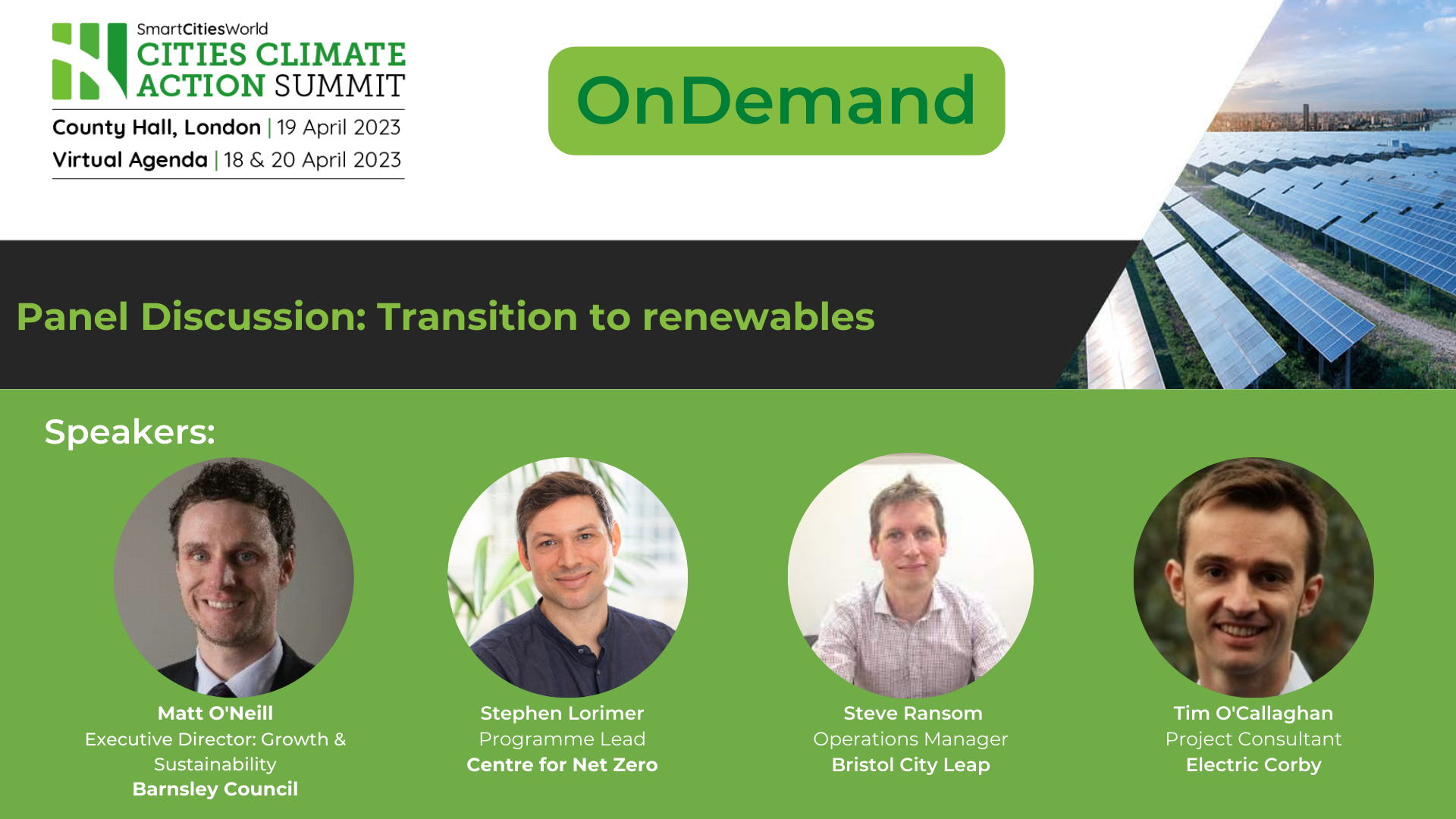 OnDemand Panel discussion: Transition to renewables