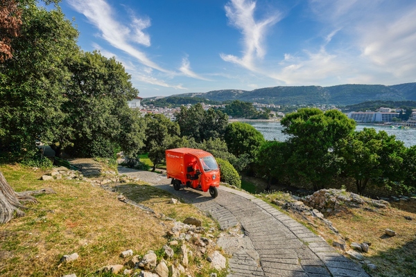 Electric tricycles used for last-mile delivery on Croatian islands
