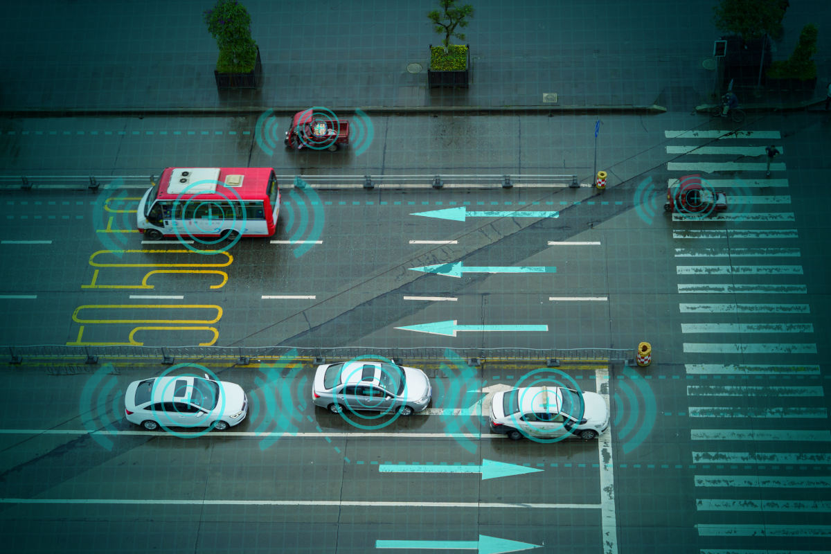 Connected vehicle technology demonstrated at a city intersection
