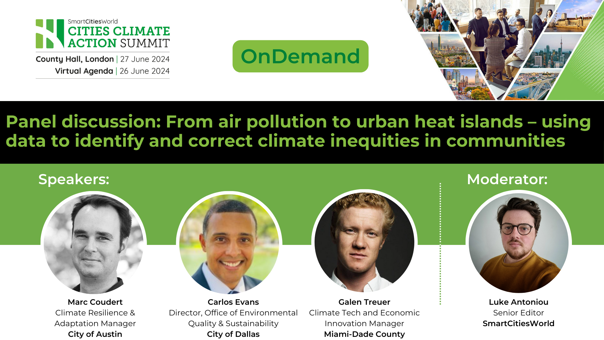 Day 1 - OnDemand Panel discussion: From air pollution to urban heat islands – using data to identify and correct climate inequities in communities