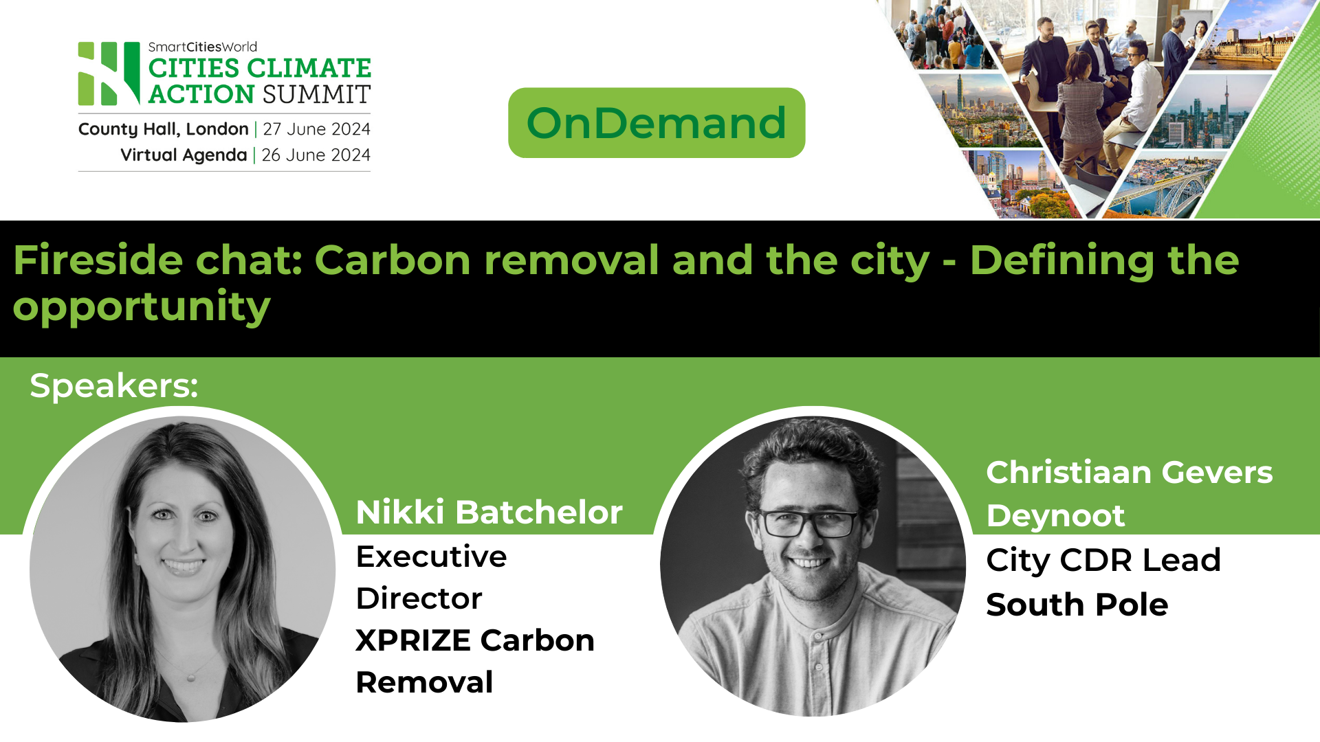 Day 1 - OnDemand Fireside chat: Carbon removal and the city - Defining the opportunity